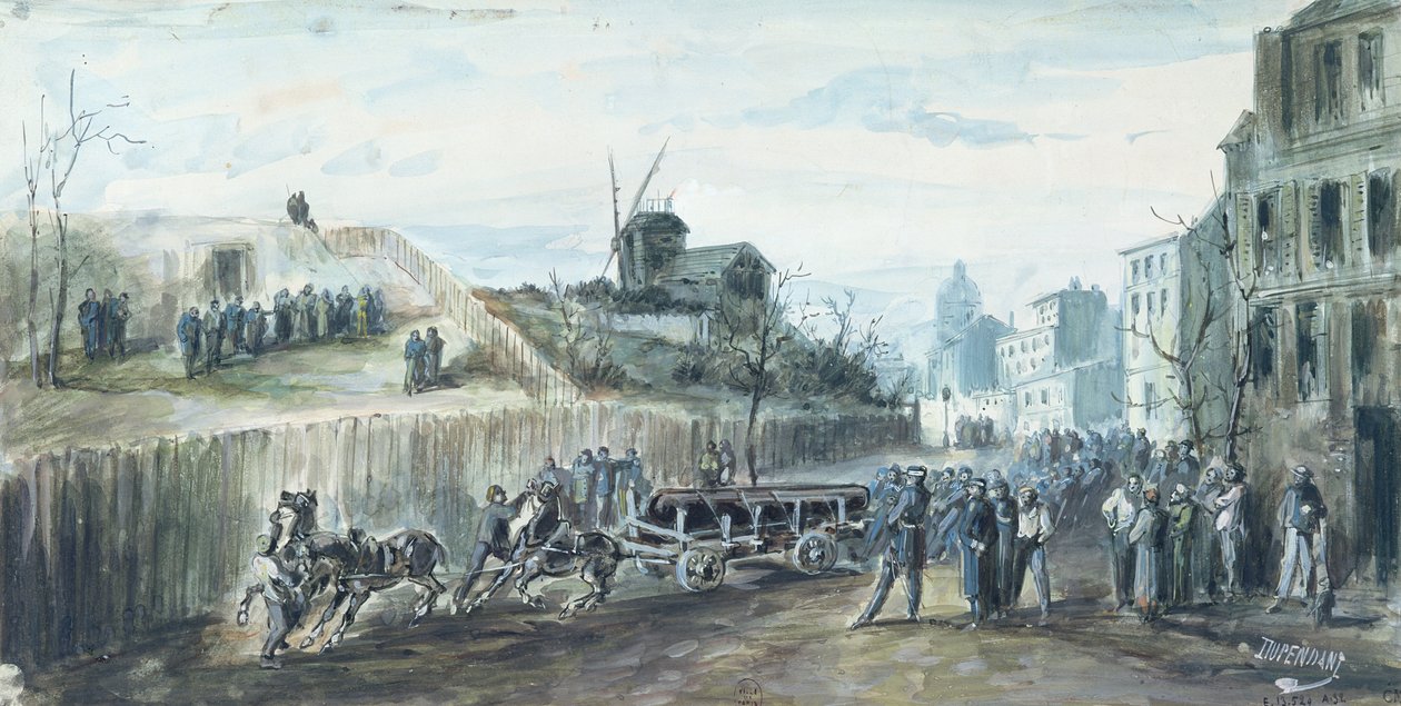 Incident během pařížské komuny v roce 1870 (perte na papíře) od Dupendant