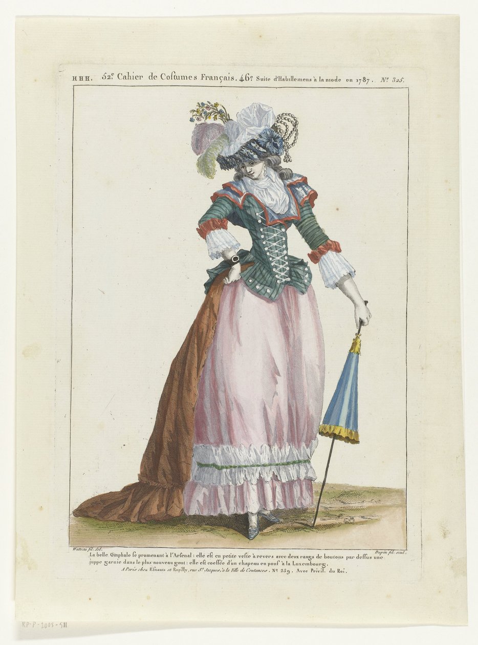 Galerie režimů Galerie francouzské módy a kostýmů, 1787. HHH.325: La Belle Omphale od Dupin