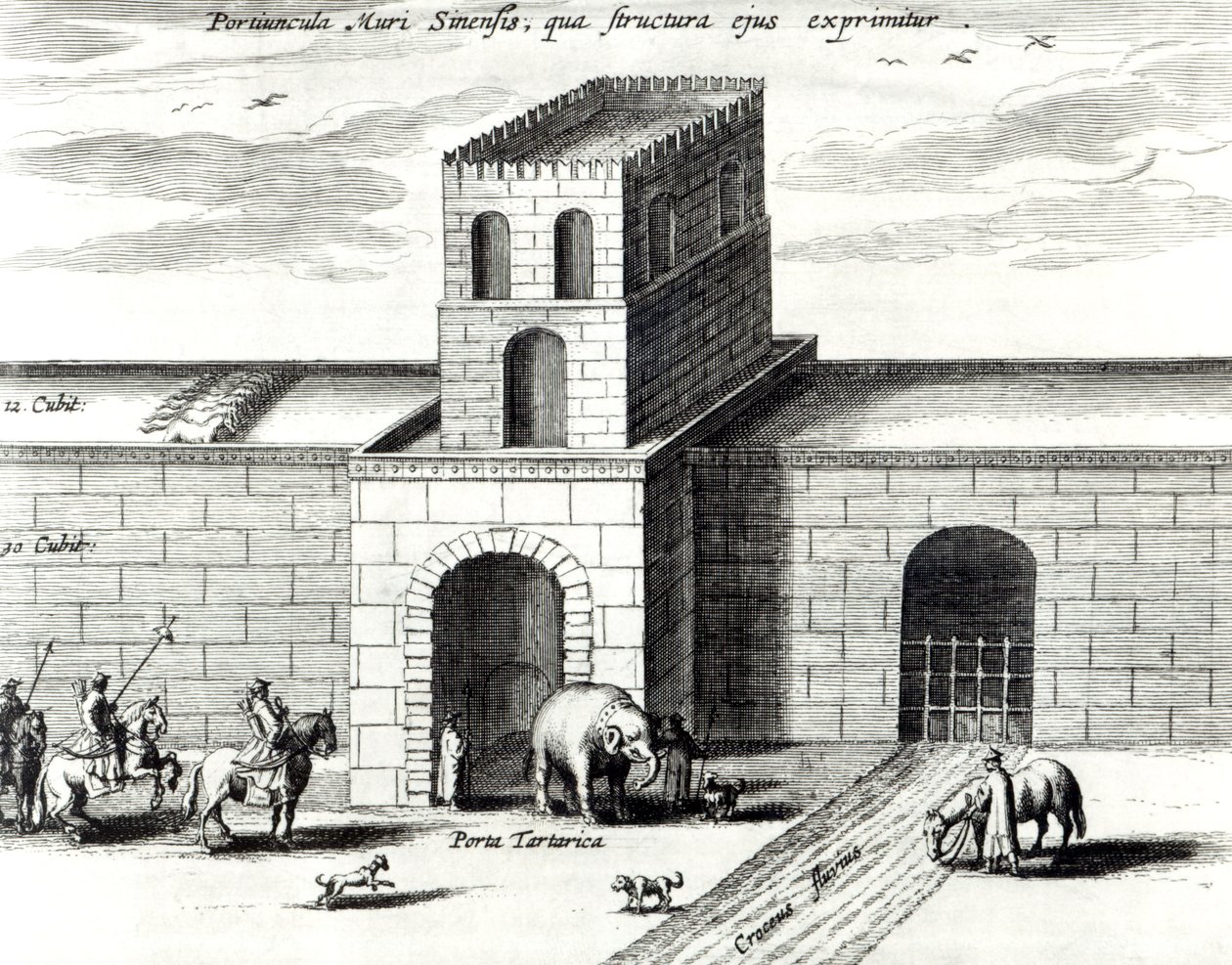 Dveře ve Velké zdi, z „Číny ilustrované“ Athanasiem Kircherem (1601-80) 1667 od Dutch School