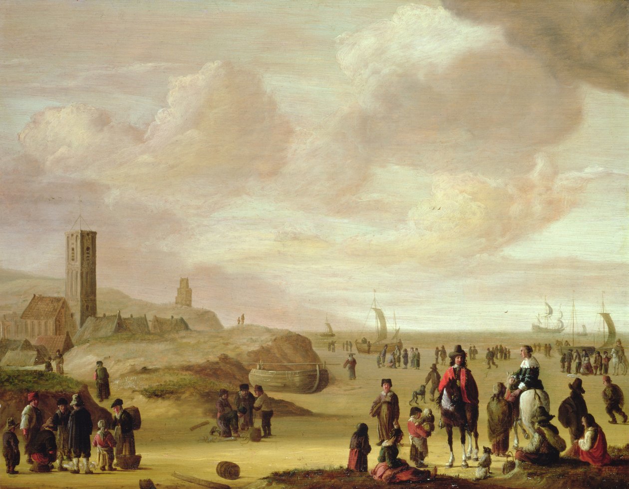 Nizozemská pobřežní scéna od Dutch School