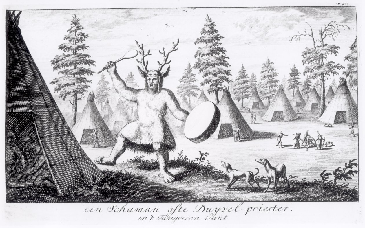 Indiánský šaman od Dutch School