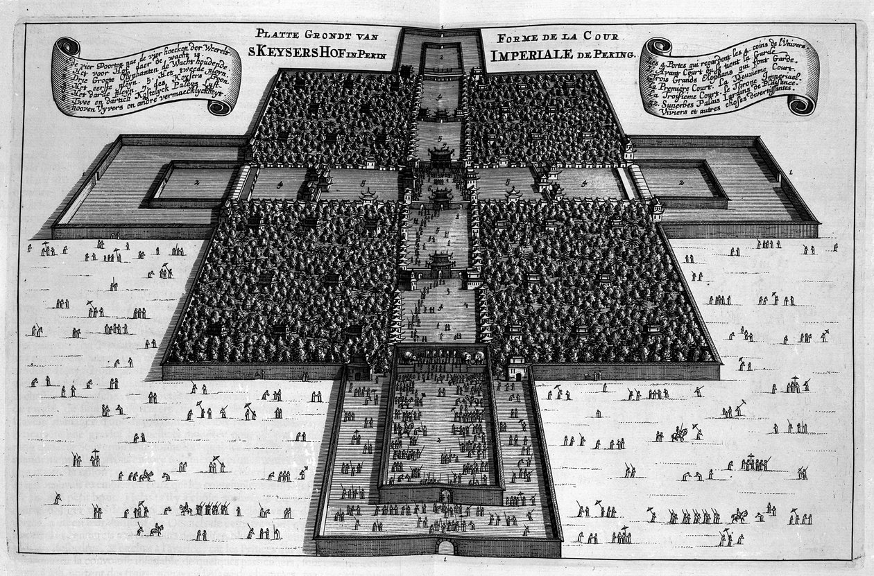 Plán císařského paláce v Pekingu od Dutch School