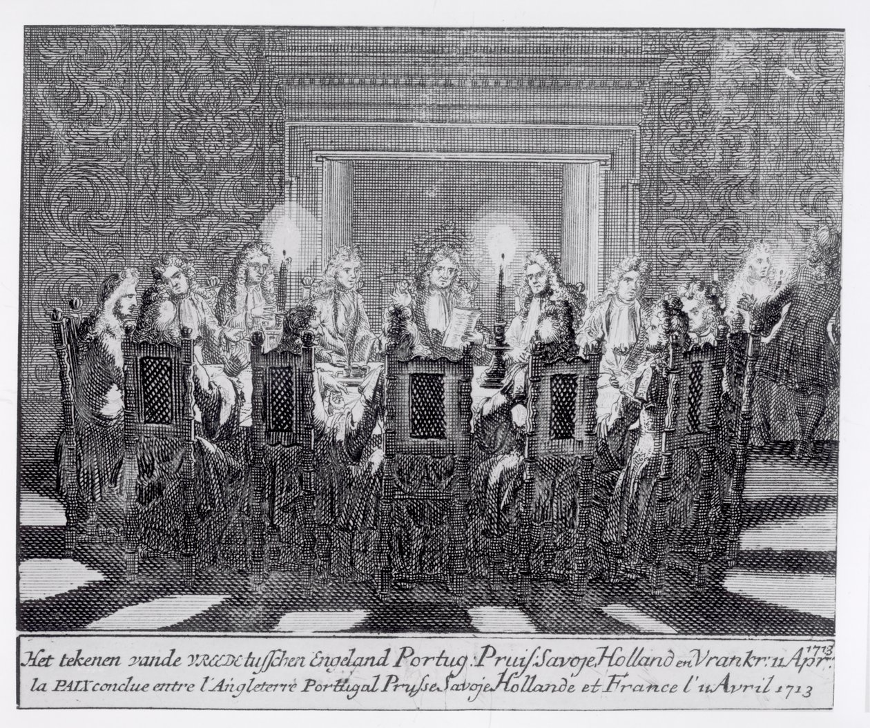 Podpis utrechtské smlouvy 11. dubna 1713 od Dutch School