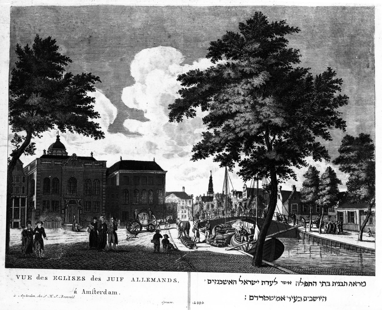 Pohled na synagogy pro německé Židy v Amsterdamu, 1801 od Dutch School