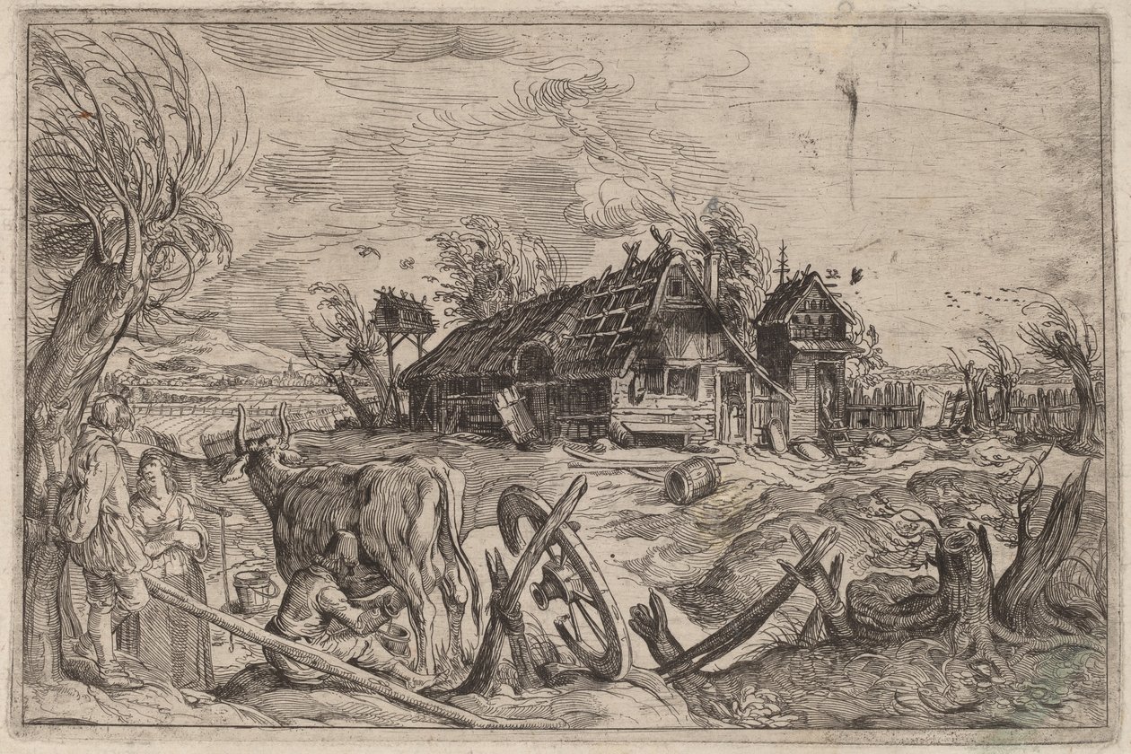 Krajina s farmou od Dutch 17th Century, formerly Jacques de Gheyn II