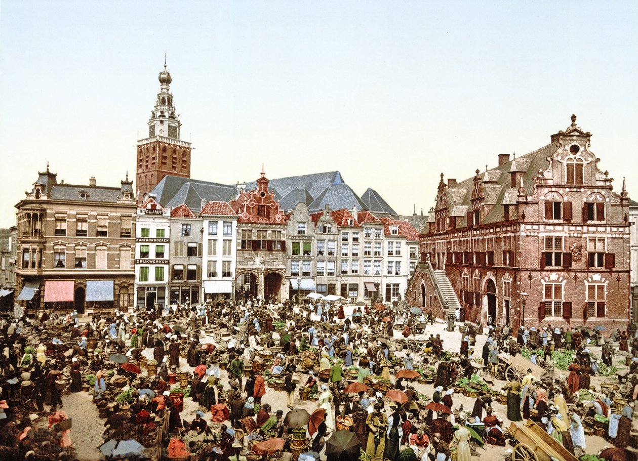 Grote Markt, Nijmegen, Holandsko, pub.c. 1900 od Dutch Photographer