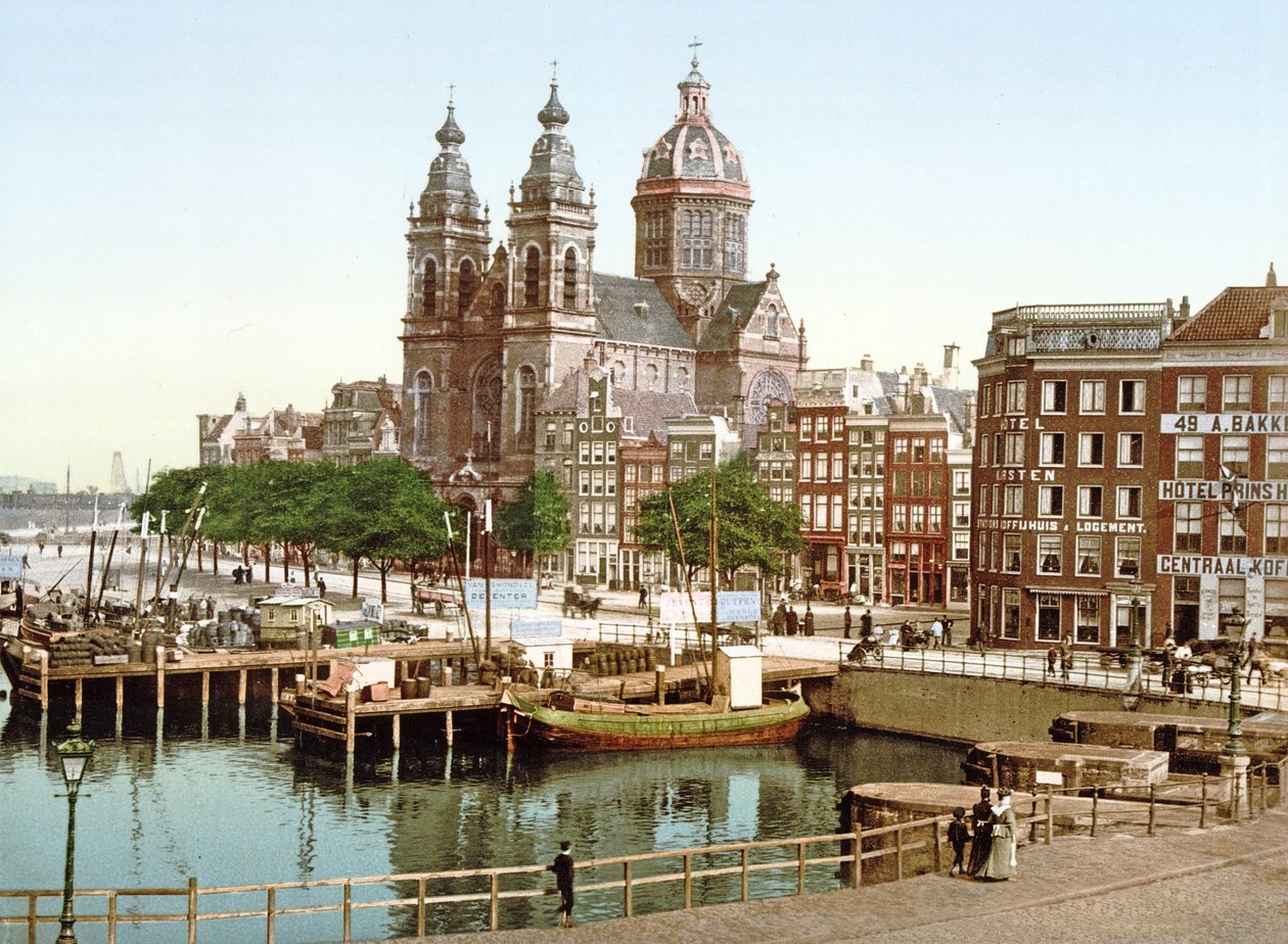 Bazilika svatého Mikuláše, Amsterdam, hospoda. c.1900 od Dutch Photographer