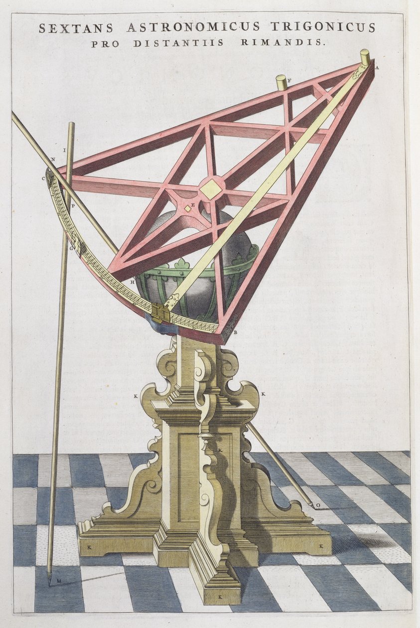 Astronomický sextant Tychona Brahe (1546-1601) z atlasu Joana Blaeua (1596-1673) Amsterdam, 1665 od Dutch School