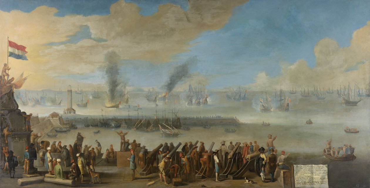 Bitva u Livorna, 14. března 1653, incident z první anglo-nizozemské války, po letech 1653-60 od Dutch School