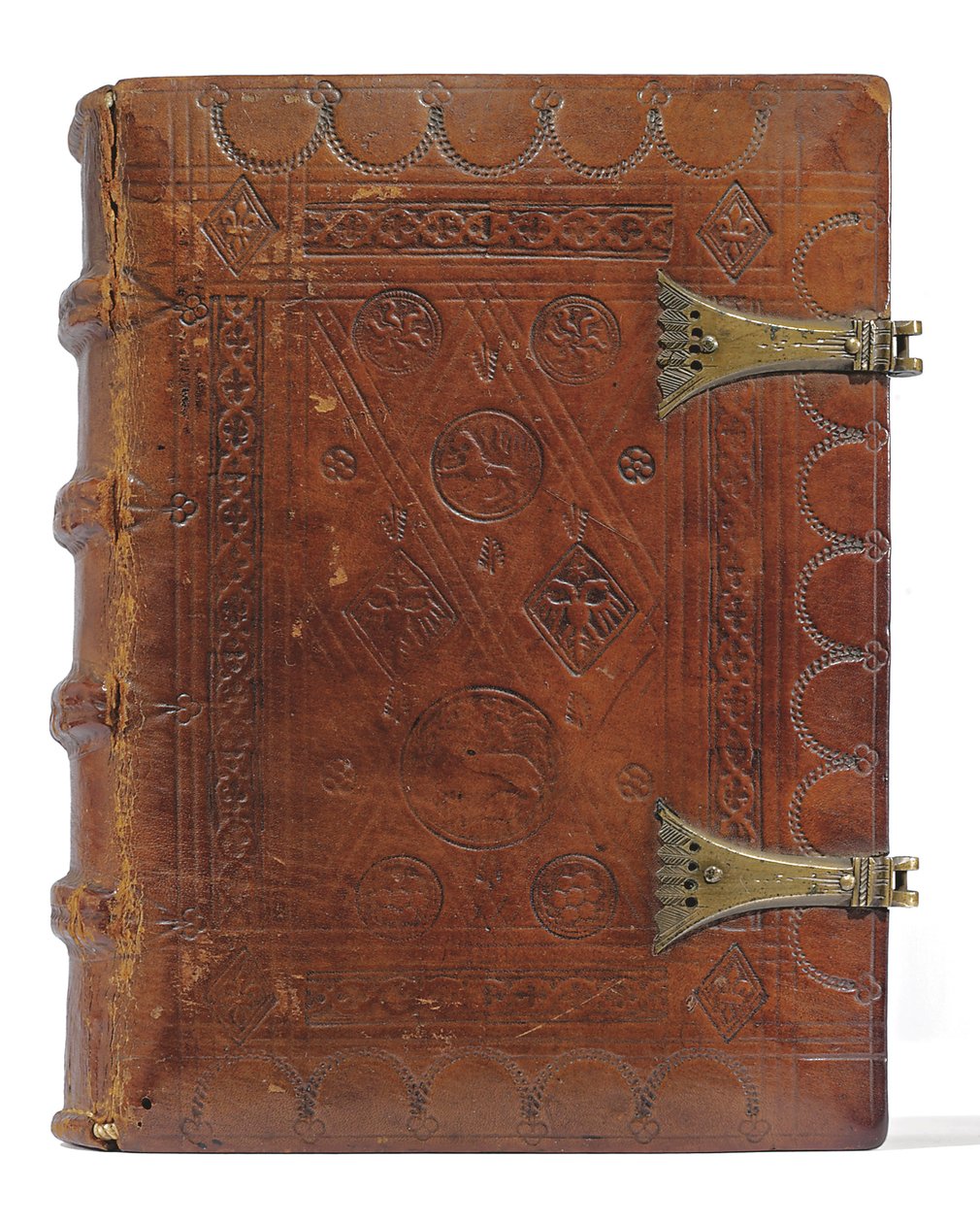 Kniha hodin a modlitební kniha v holandštině, Dolní Porýní, Emmerich, Cleves, cca 1480 (inkoust a pigment na pergamenu a papíře, vázané v teletince přes desky s kovovými sponami) od Dutch School