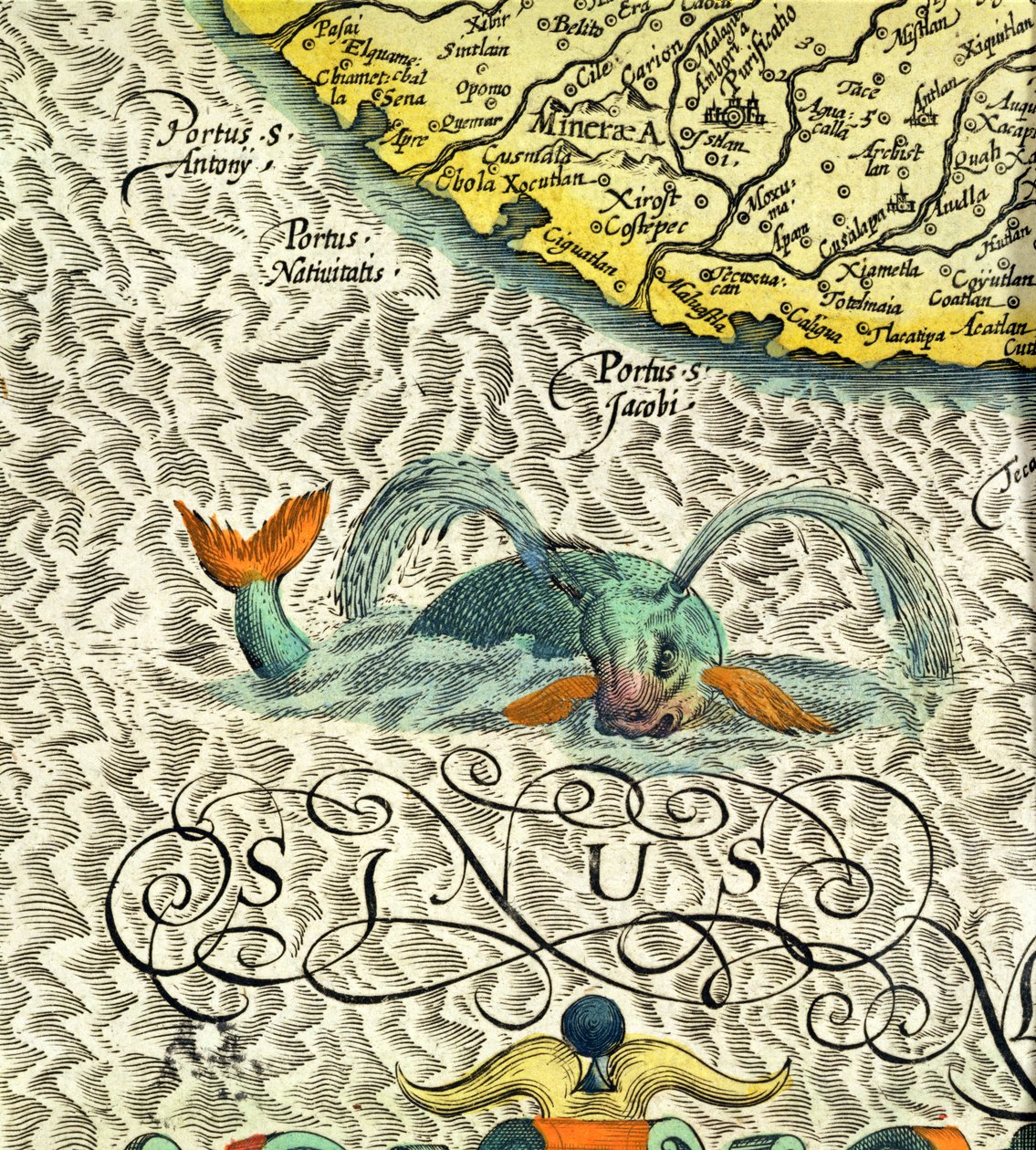 C.3.c.8 Mořská příšera, detail ze str. 369-70 Mercatorova 