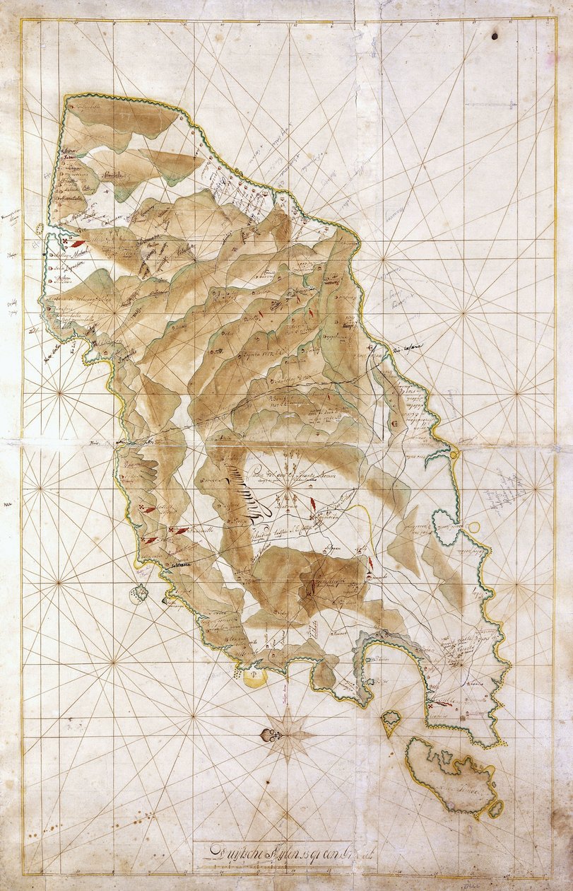 Mapa ostrova Timor, kolem roku 1760 od Dutch School