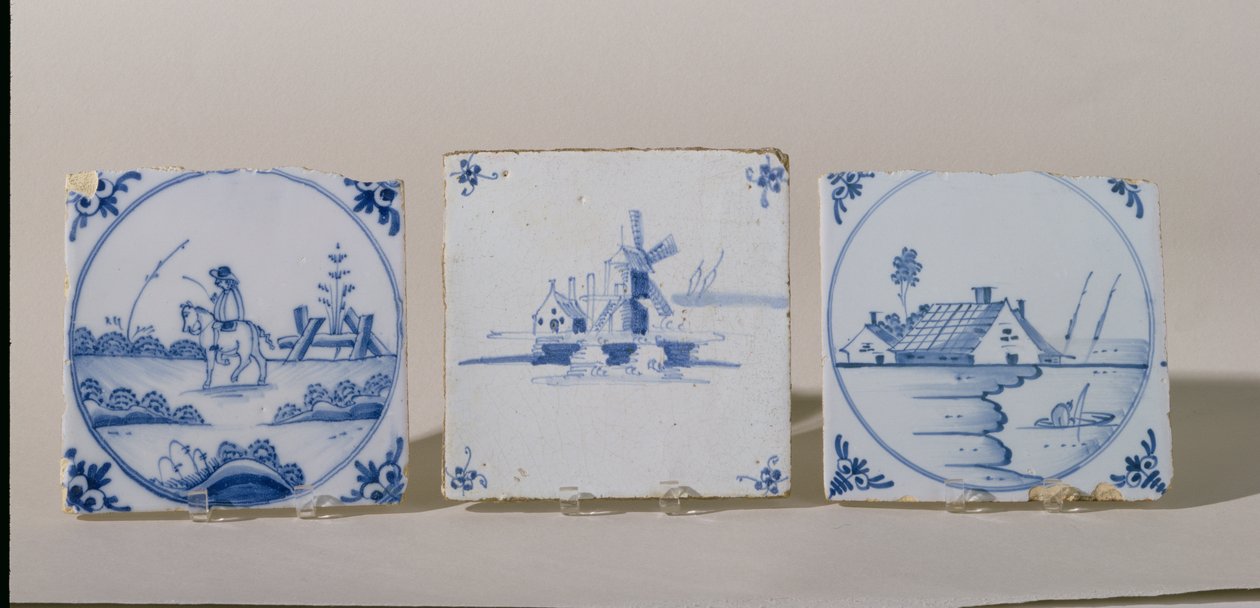 Dlaždice Delft, cca 1750-1800 (kamenina) od Dutch School