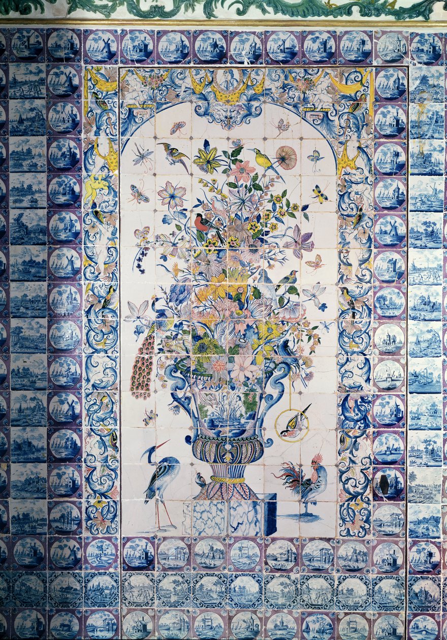 Delft dlaždicový panel z koupelny (fajáns) od Dutch School