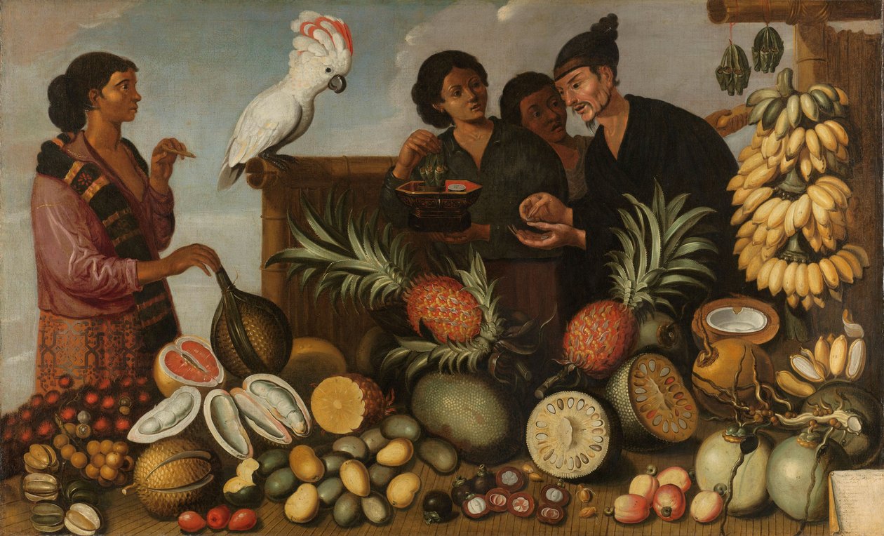 East Indian Market Stánek v Batavia, 1640-66 od Dutch School