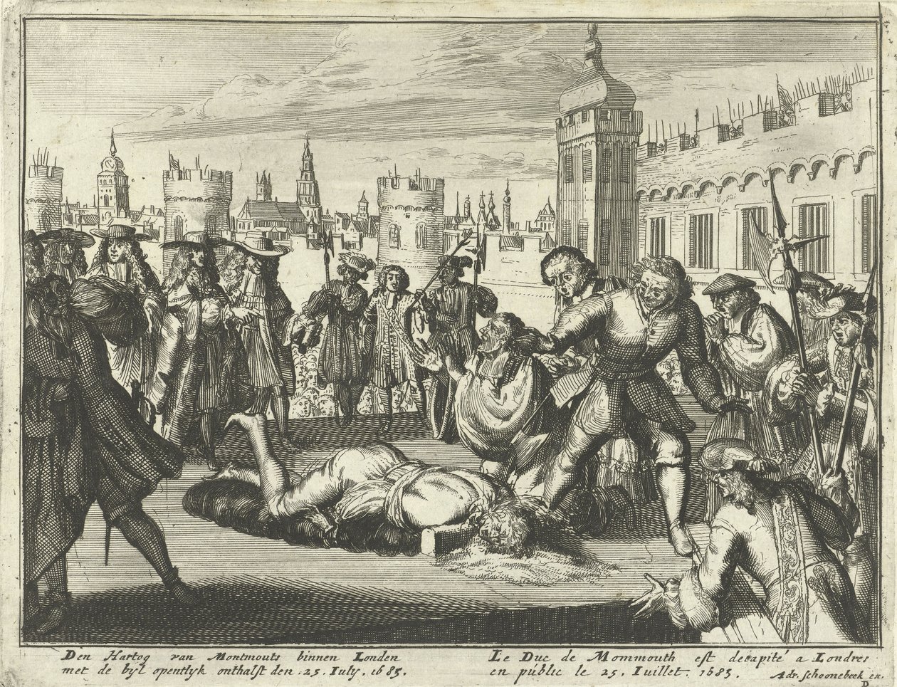 Poprava vévody z Monmouthu, 15. července 1685 od Dutch School