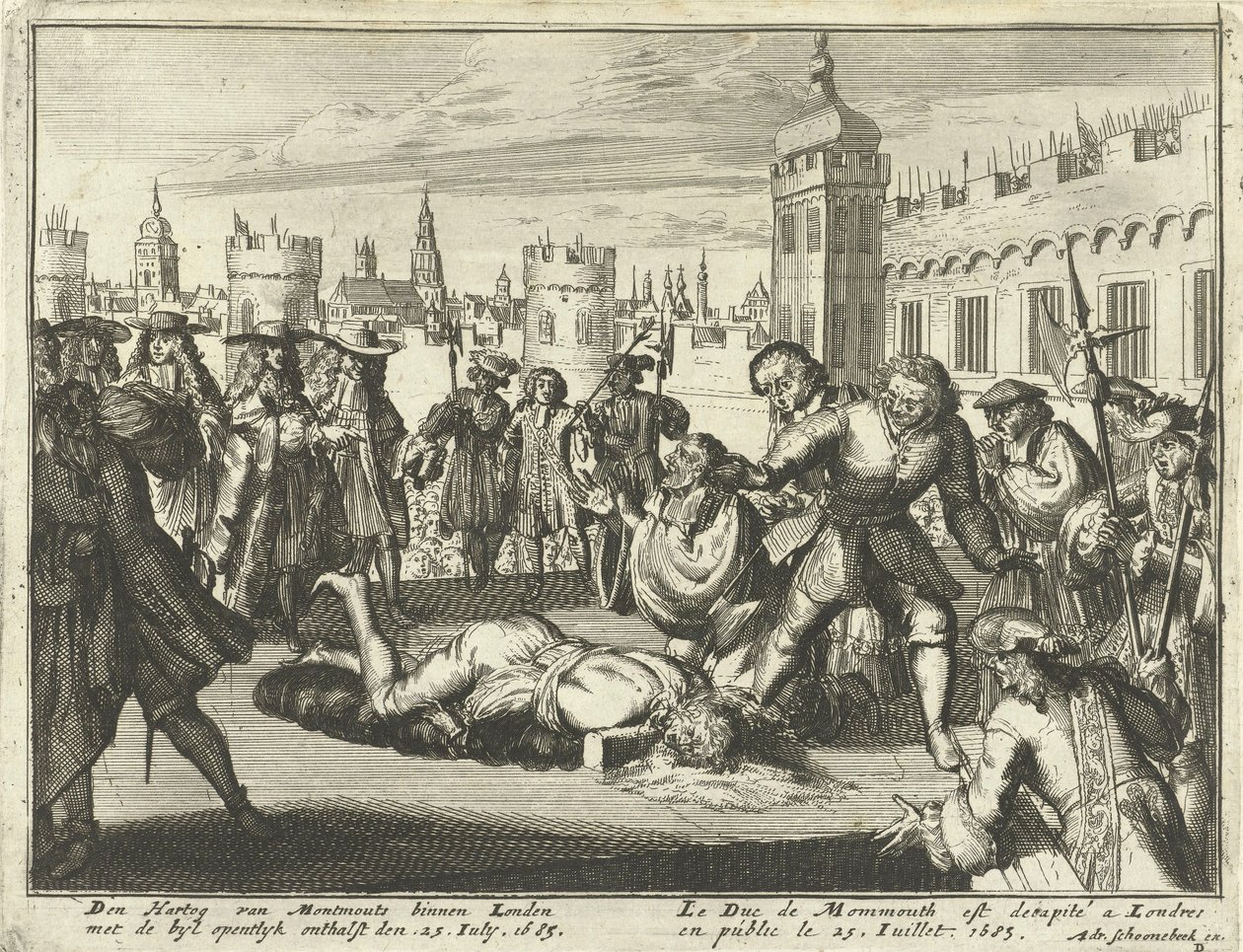 Poprava vévody z Monmouthu, 15. července 1685 lept. od Dutch School