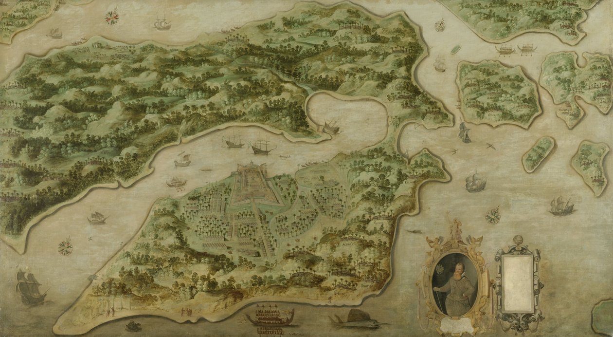 Fort Victoria na ostrově Amboina, 1617 od Dutch School