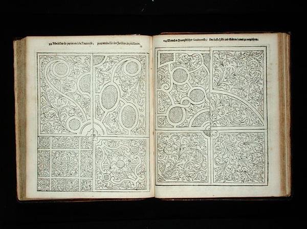 Parterry ve francouzském stylu, z „Holandského zahradníka“ od Johanna van der Groena, vydané 1699 (rytina) (viz také 171922 od Dutch School