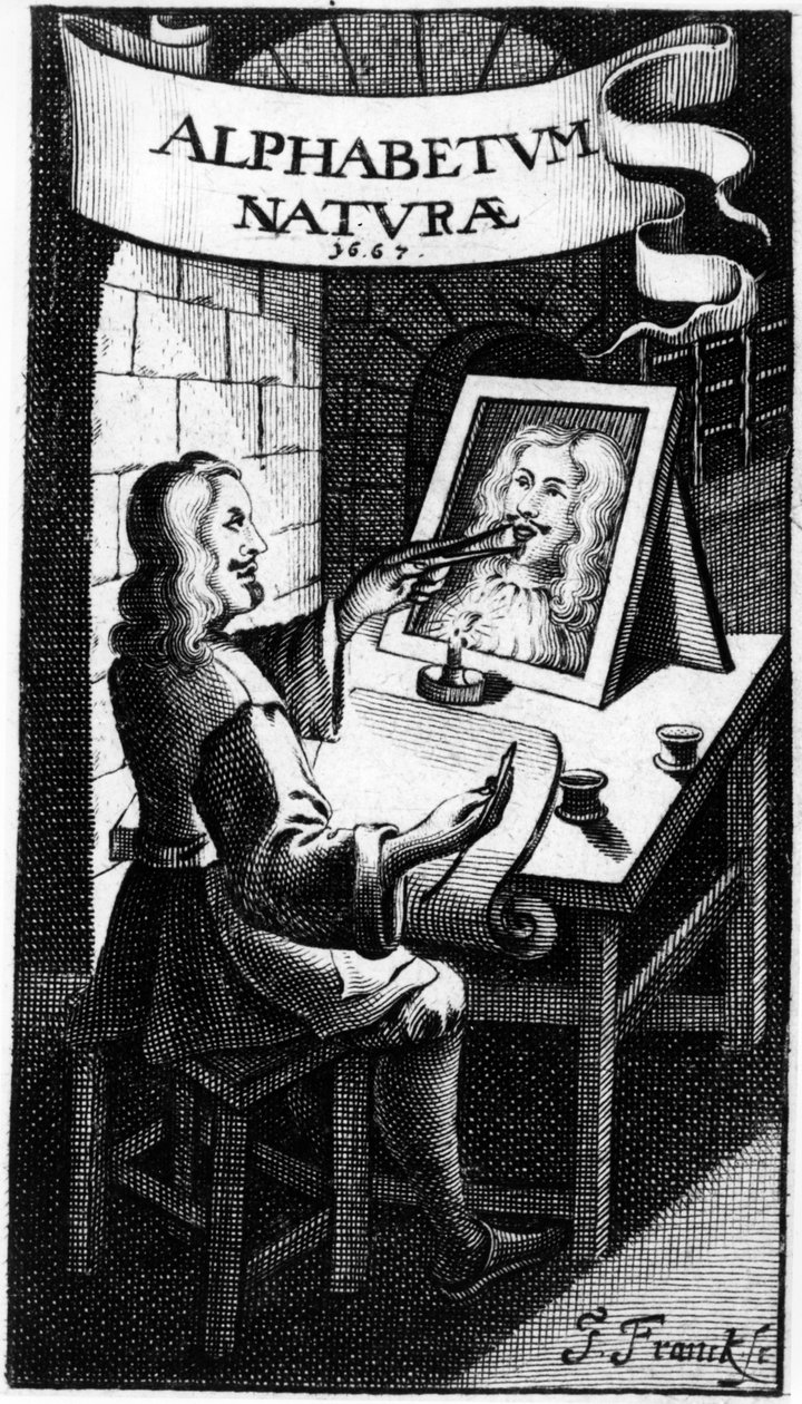 Frontispis Alphabetum Natura (Abeceda přírody) od F.M. van Helmont, 1667 od Dutch School