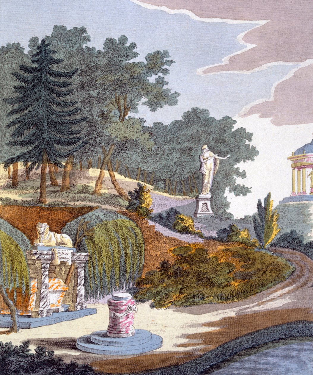 Zahradní dekorace, z Magazine of Garden Gems od G. van Laara, vydaného v roce 1802 od Dutch School