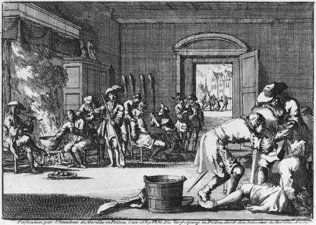 Intendant de Marillac pronásledující protestanty v Poitou v roce 1685, 1686 od Dutch School