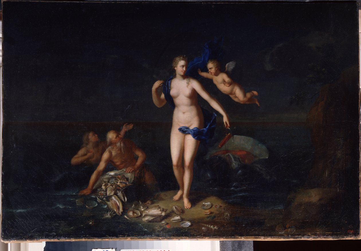 ""Zrození Venuše"" (Narození Venuše) Anonymní holandská školní malba z 18. století 1729 Státní muzeum pod širým nebem Palác Gatchina, Petrohrad, Rusko od Dutch School