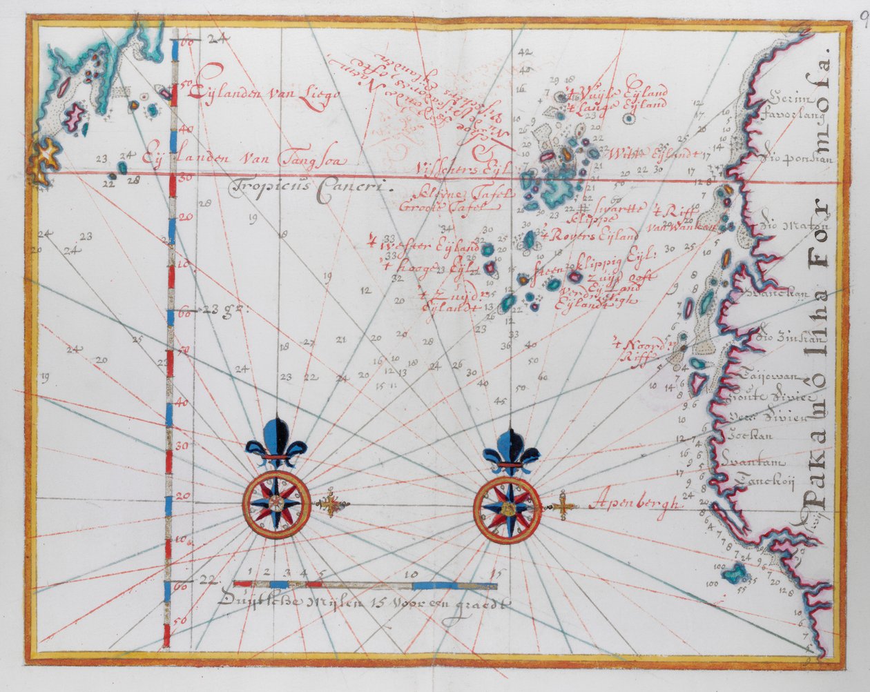 Mapa Formosa (Tchaj-wan) od Dutch School