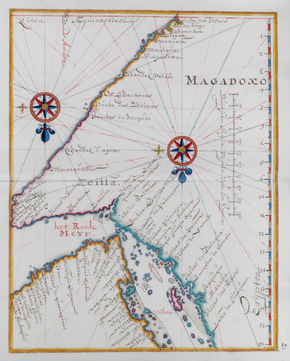 Mapa Magadoxo, Zanzibar. od Dutch School