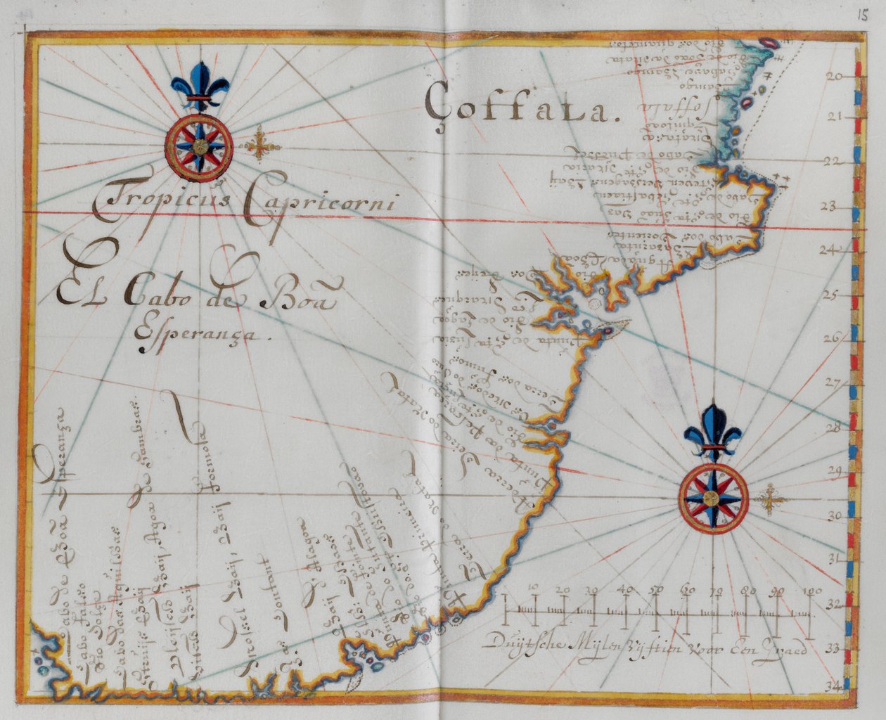 Mapa mysu Dobré naděje (cabo da Boa EsperanÃ§a.) od Dutch School
