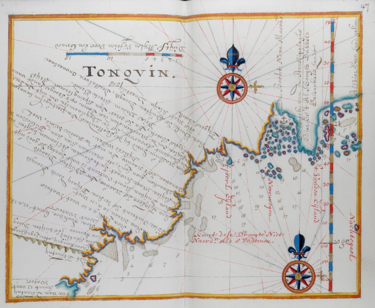 Mapa pobřeží Barmy. od Dutch School