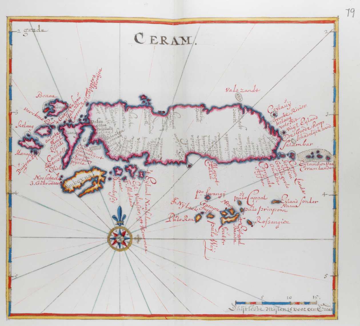 Mapa ostrova Ceram (Seram), Indonésie. od Dutch School