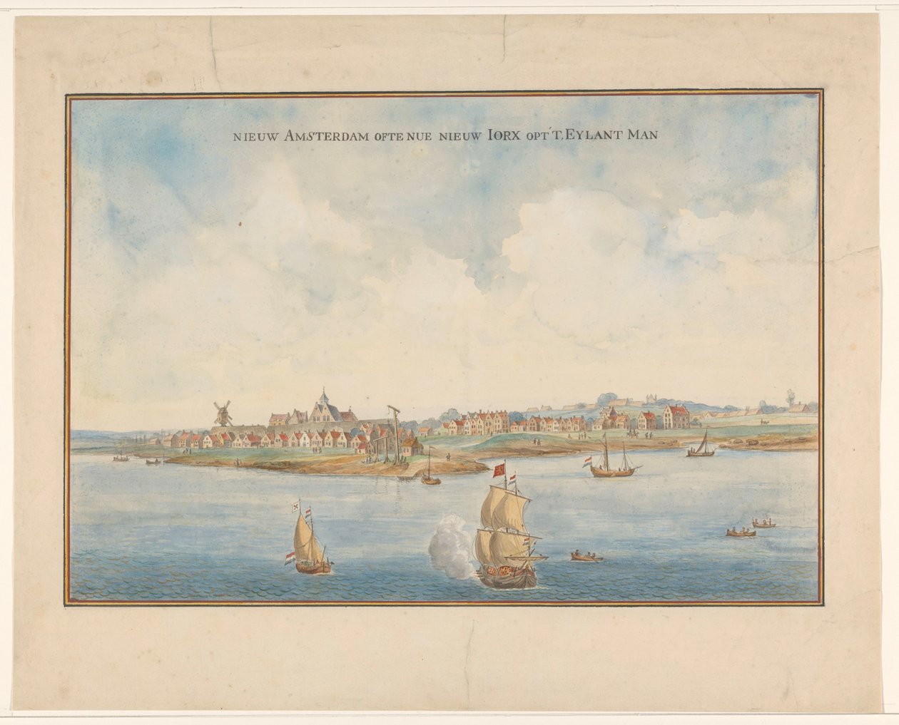 Nový Amsterdam a Manhattan, kolem roku 1660 od Dutch School