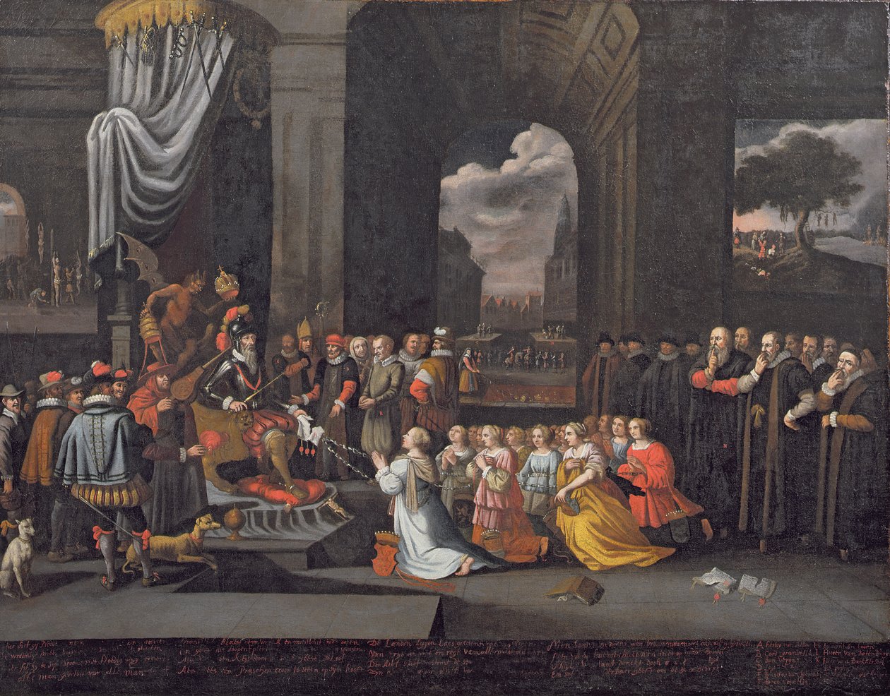 Pronásledování vévodou z Alby v roce 1568 od Dutch School