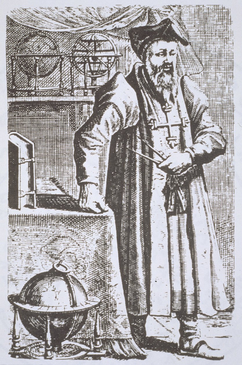 Portrét Williama Postela (1510-81), z jeho De Universitate, Leyden, 1643, ilustrovaný v Historii magie, vydané koncem 19. od Dutch School