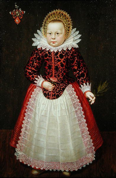 Portrét dítěte (olej na panelu) od Dutch School