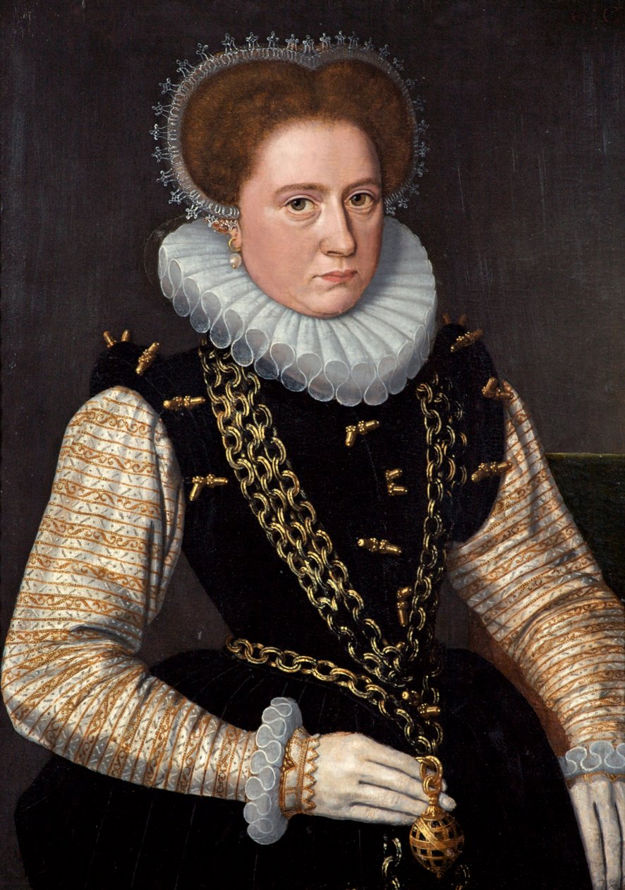 Portrét dámy ve španělském kostýmu, c.1585 od Dutch School