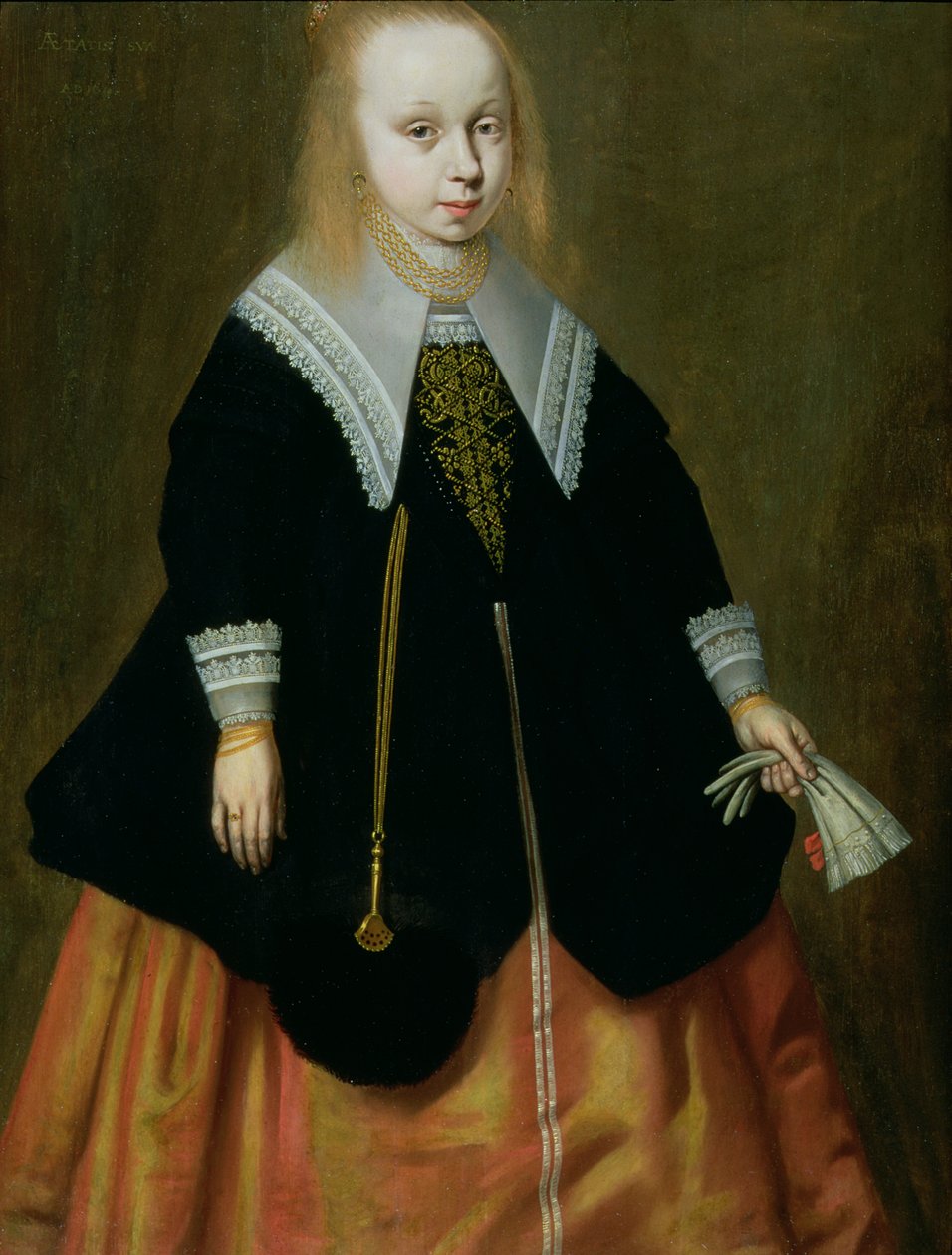 Portrét mladé dívky, Friesland School, 1644 od Dutch School