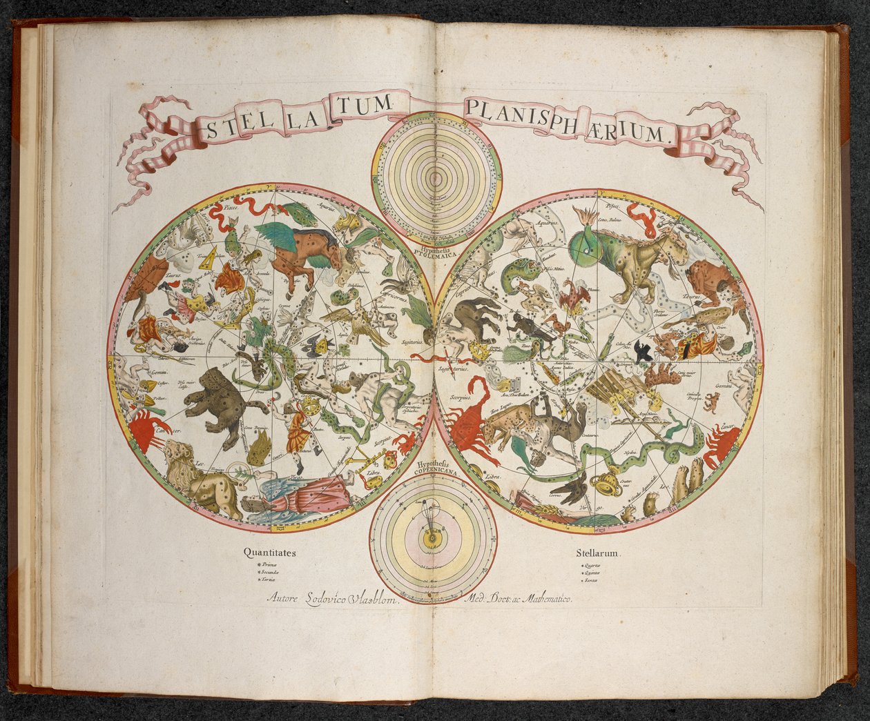 Stellatum Planisphaerium, planisféra se znameními zvěrokruhu od Dutch School
