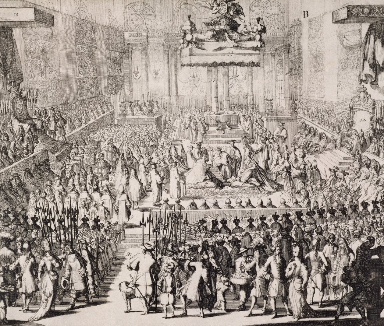 Korunovace Viléma Oranžského (1650-1702) a Marie (1662-94), ve Westminsterském opatství, 21. dubna 1689 od Dutch School