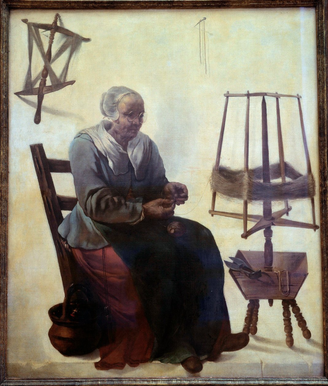 Obraz Defileuse mistra delftské školy (17. století) 1680 konzervovaný v Ženevě od Dutch School