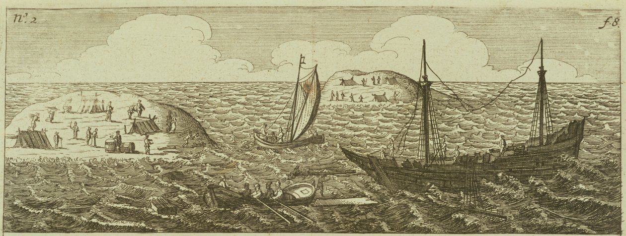 The Ship Breaks up, z „Nešťastné plavby lodi Batavia“, vydané v Amsterdamu od Dutch School
