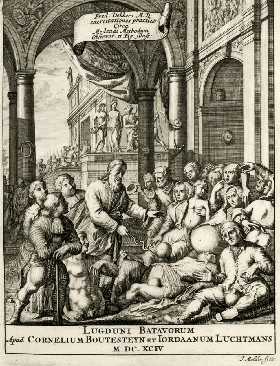 Titulní strana z The Practice of Medicine od Frederika Dekkerse, 1694 od Dutch School