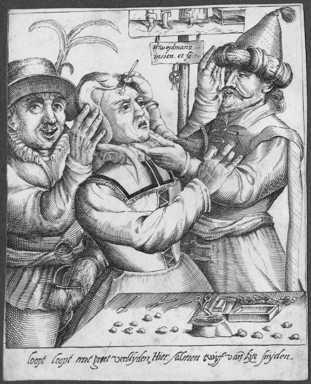 Trepanning, rytina H. Weydmanse (16. století) od Dutch School