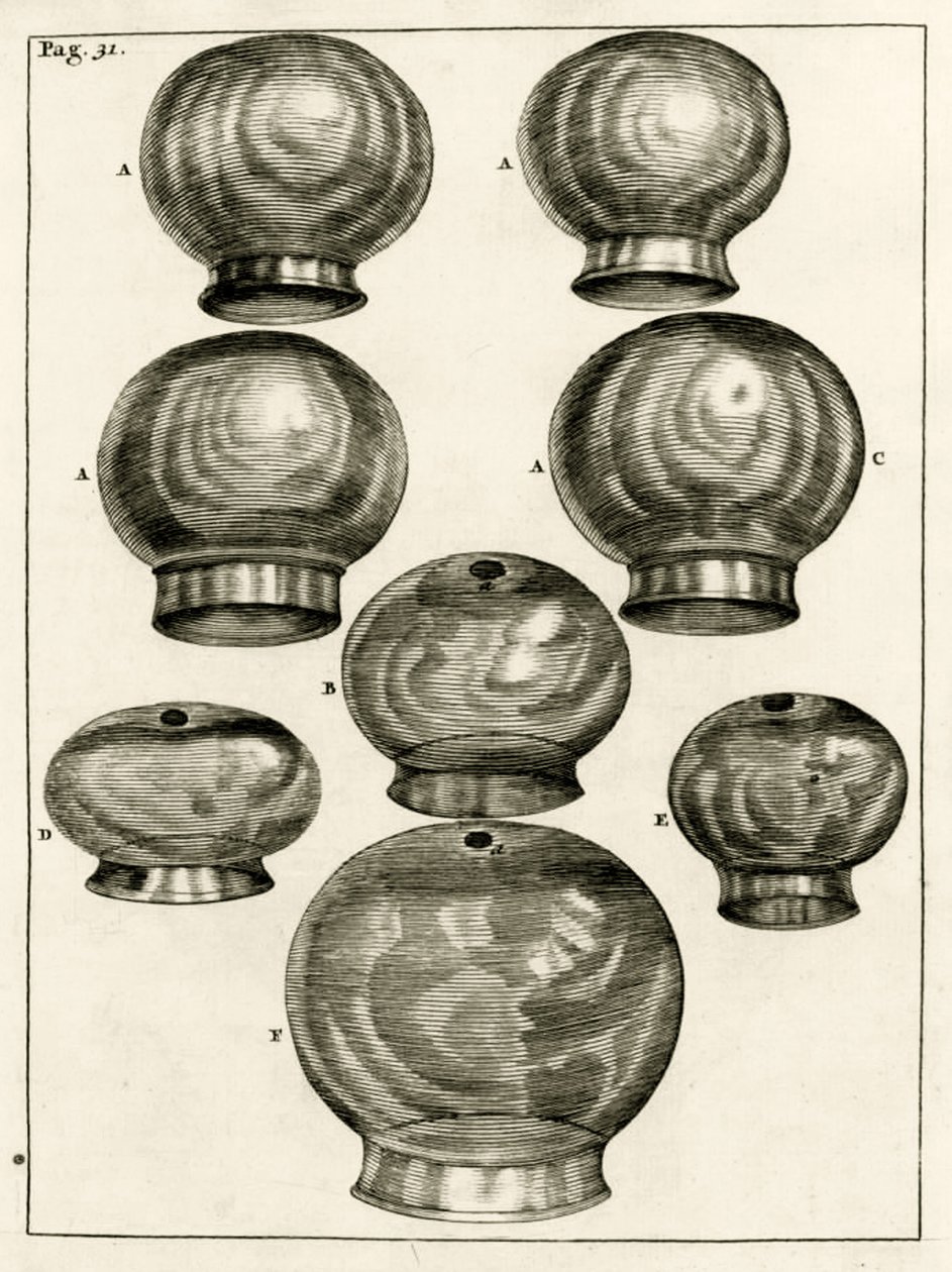 Různé baňkové sklenice, z The Practice of Medicine od Frederika Dekkerse, 1694 od Dutch School