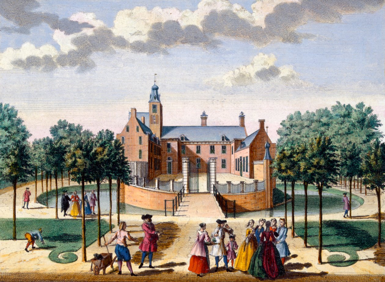 Pohled na dům v Adrichemu, z knihy Het Zeganpralent Kennemerlant od Hendricka de Letha a Matthiase Broueria Van Nideka, vydané asi v letech 1700-1730. od Dutch School