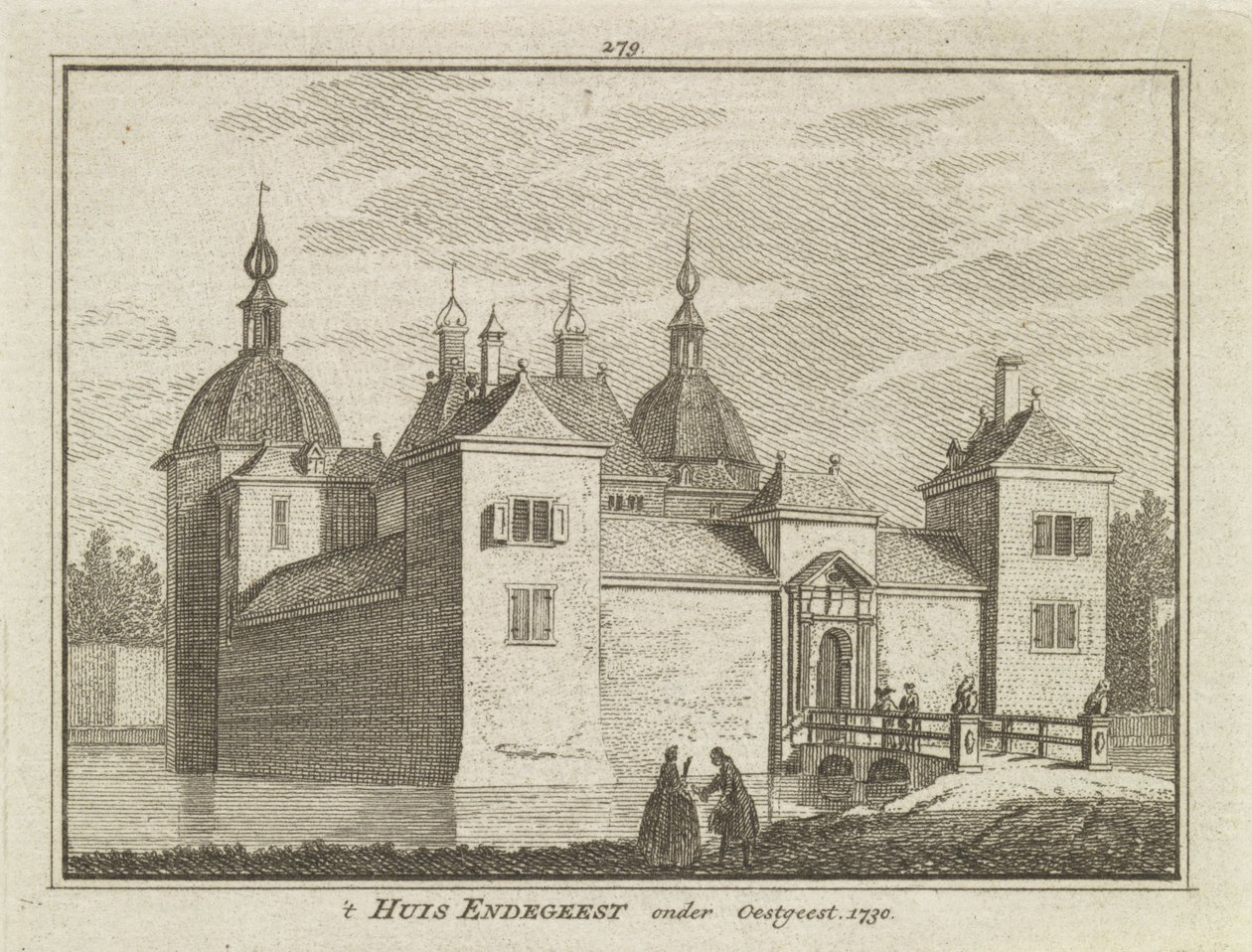 Pohled na hrad Endegeest, Oegstgeest, Nizozemsko od Dutch School