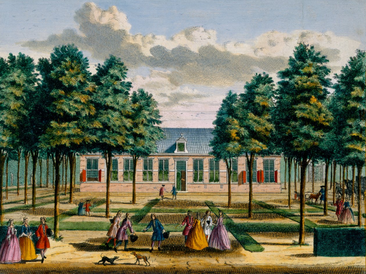 Pohled na dům Jagerlust, z Het Zeganpralent Kennemerlant od Hendricka de Letha a Matthiase Brouerius Van Nidek, vydáno kolem 1700-1730 od Dutch School