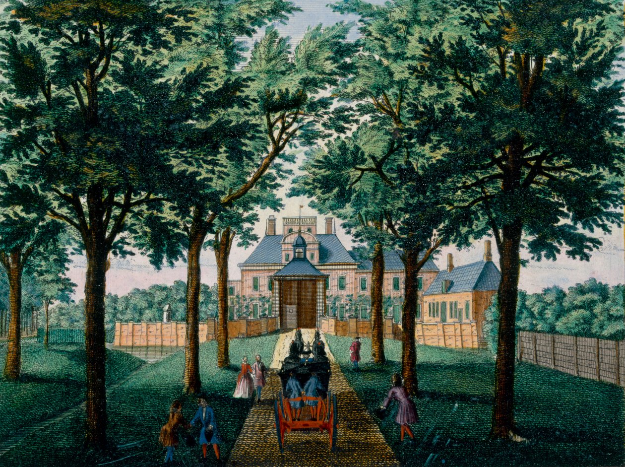 Westerhout House, od Het Zeganpralent Kennemerlant od Hendricka de Letha a Matthiase Brouerius Van Nidek, vydáno kolem 1700-1730 od Dutch School