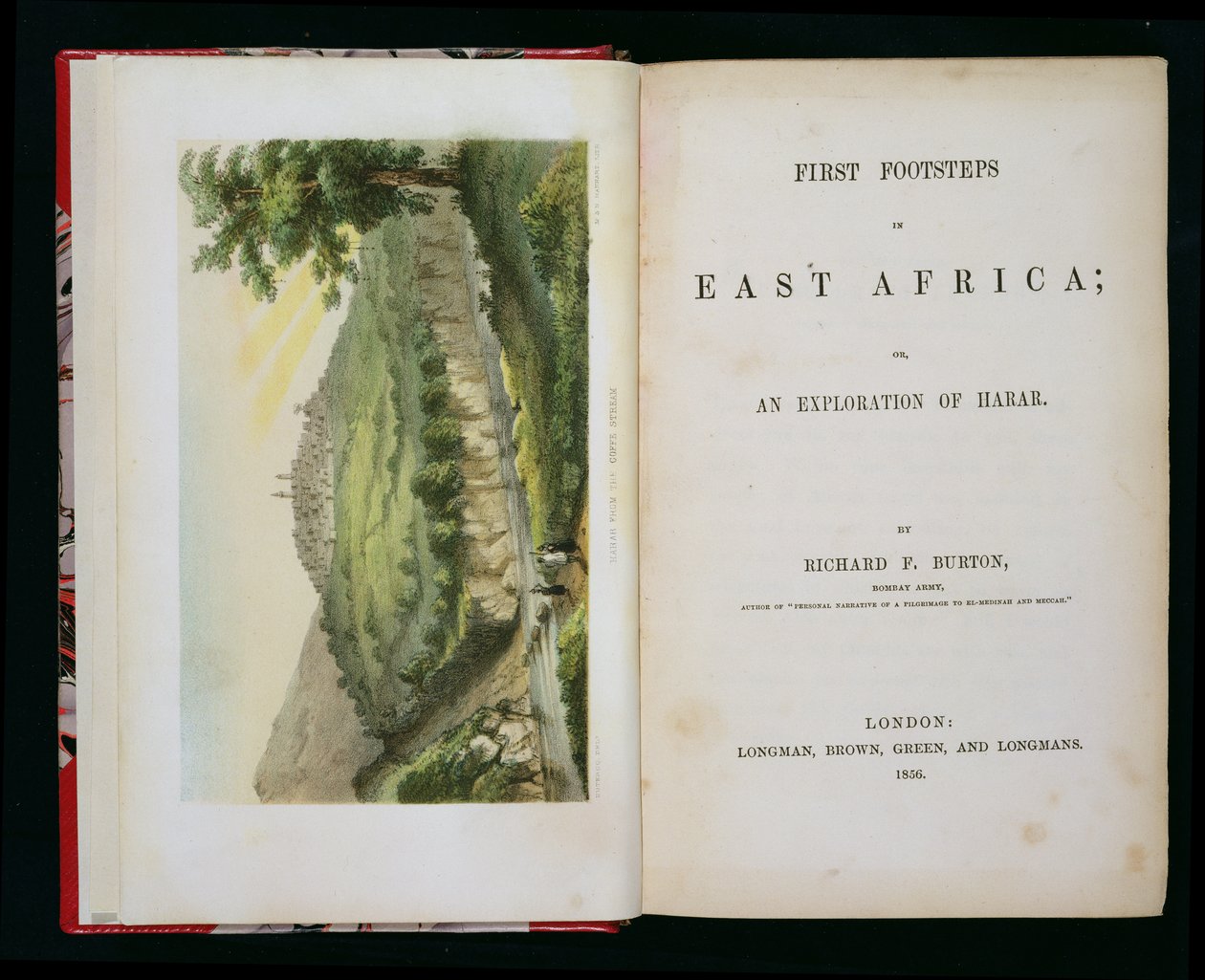 Harar from the Coffee Stream, from First Footsteps in East Africa: An Exploration of Harar, od Richarda F. Burtona (1821-90), ryl M & N Hanhart od Duteroq
